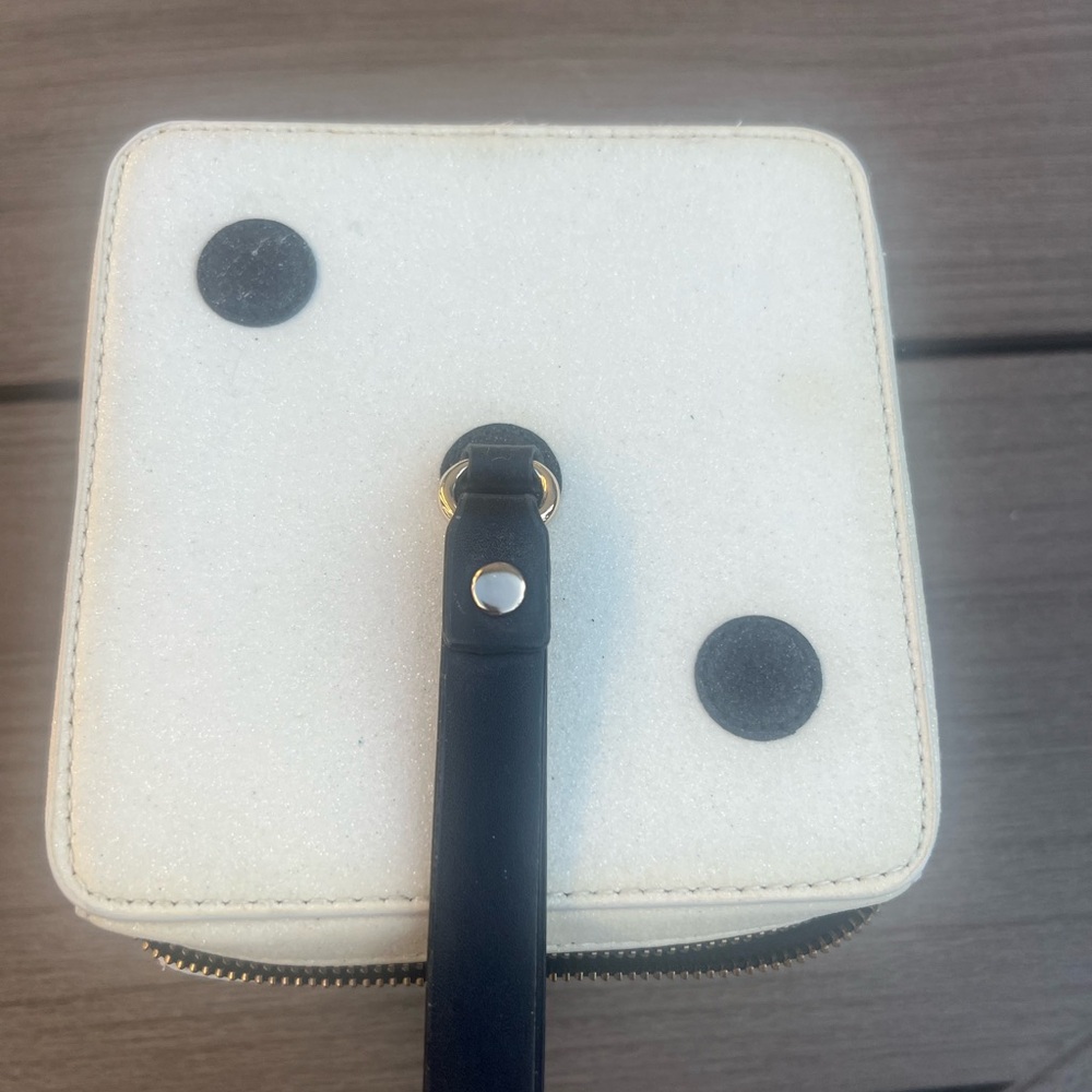 White Dice-Shaped Handbag with Black Dots - Picture 9 of 9